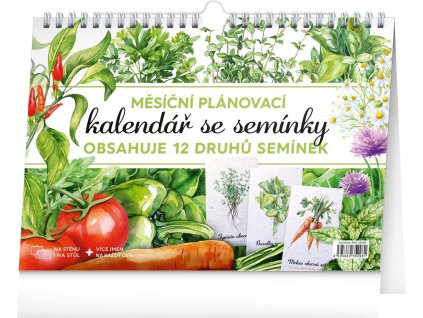 83999 kalendar 2026 mesicni planovaci se seminky 30 x 21 cm