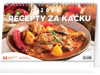 84005 kalendar 2026 stolni recepty za kacku 23 1 x 14 5 cm