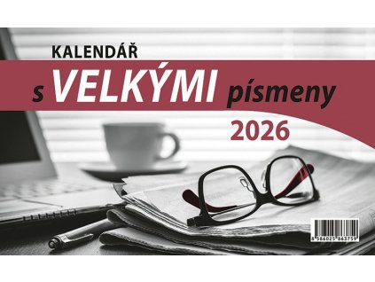 84098 kalendar 2026 s velkymi pismeny stolni 23 x 14 cm