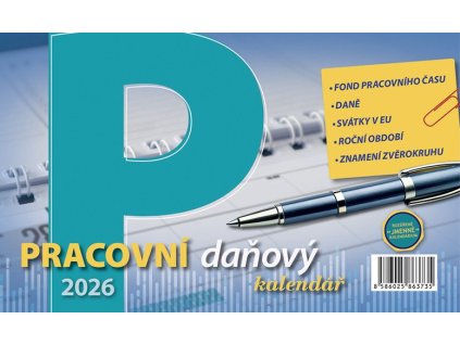 84101 kalendar 2026 pracovni danovy stolni 23 x 14 cm
