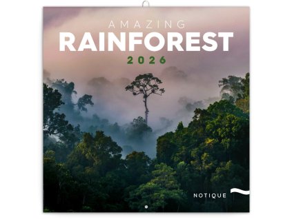 84332 kalendar 2026 poznamkovy destne pralesy 30 x 30 cm