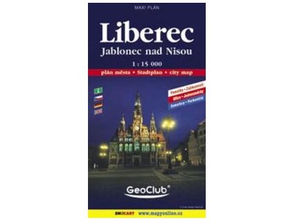 Liberec Jablonec nad Nisou : plán města 1:15^000 : památky-zajímavosti, ulice-jednosměrky, semafory-parkoviště