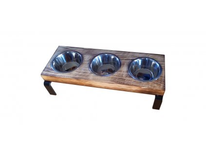 Stojan na 3-misky - objem misek 0,7l -  60x25v14 cm