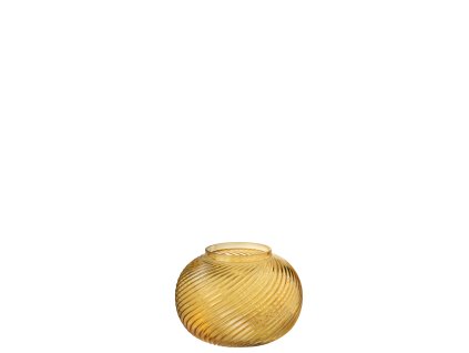 Žlutá průhledná skleněná váza/svícen