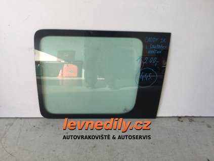 Levé zadní LZ sklo bočních šoupacích dveří VW Caddy 2K