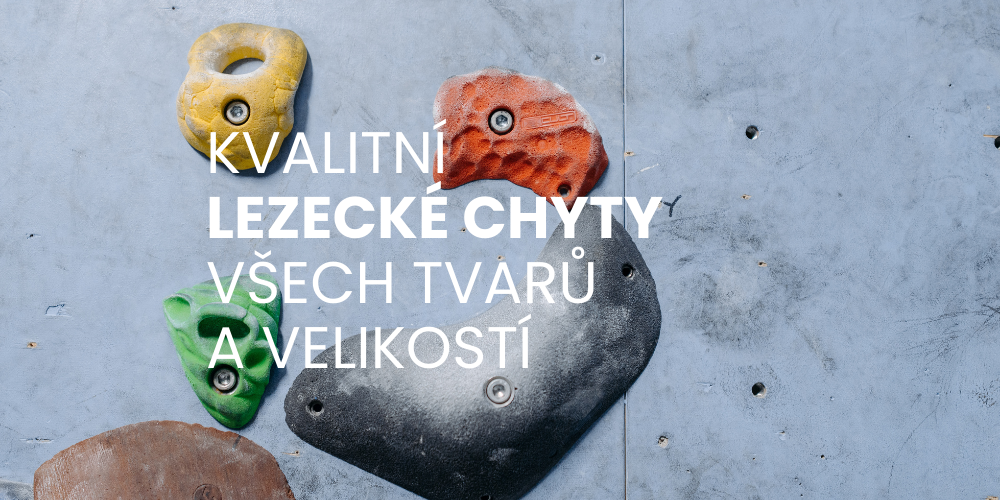 Kvalitní lezecké chyty všech velikostí, tvarů a barev