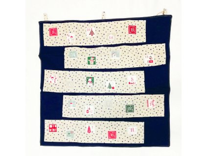 Adventní kalendář Tmavě modrý zigzag