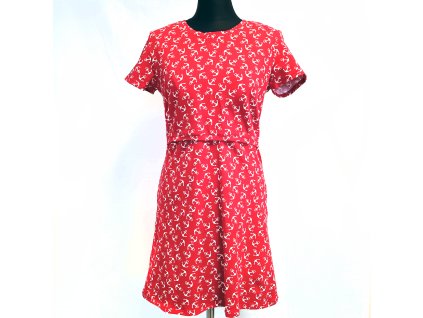 Kojící šaty Luka - červené kotvy