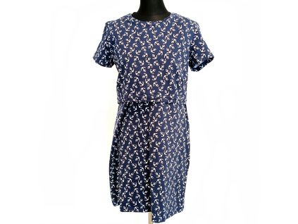 Kojící šaty Luka - modré kotvy
