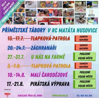 Na příměstské tábory v Matátě zbývají poslední místa! Těšíme se na všechny malé táborníky, kteří si chtějí léto užít❤️...