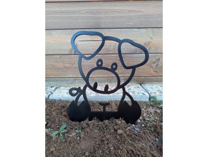Prasátko - ocelová zahradní dekorace