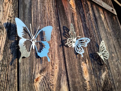 Sada kovových motýlů