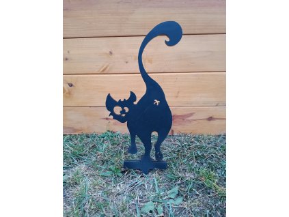 Kočička "prdelka" - ocelová zahradní dekorace
