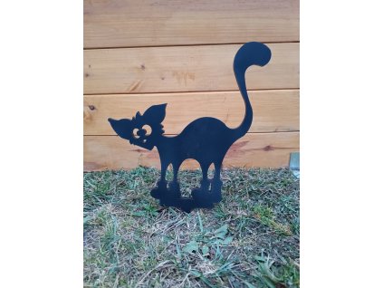Kočička v botách - ocelová zahradní dekorace