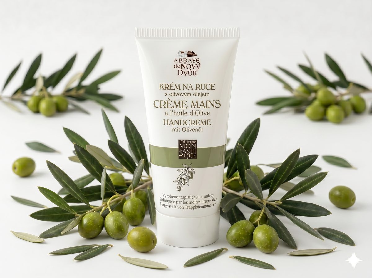 Handcreme mit Olivenzweigen