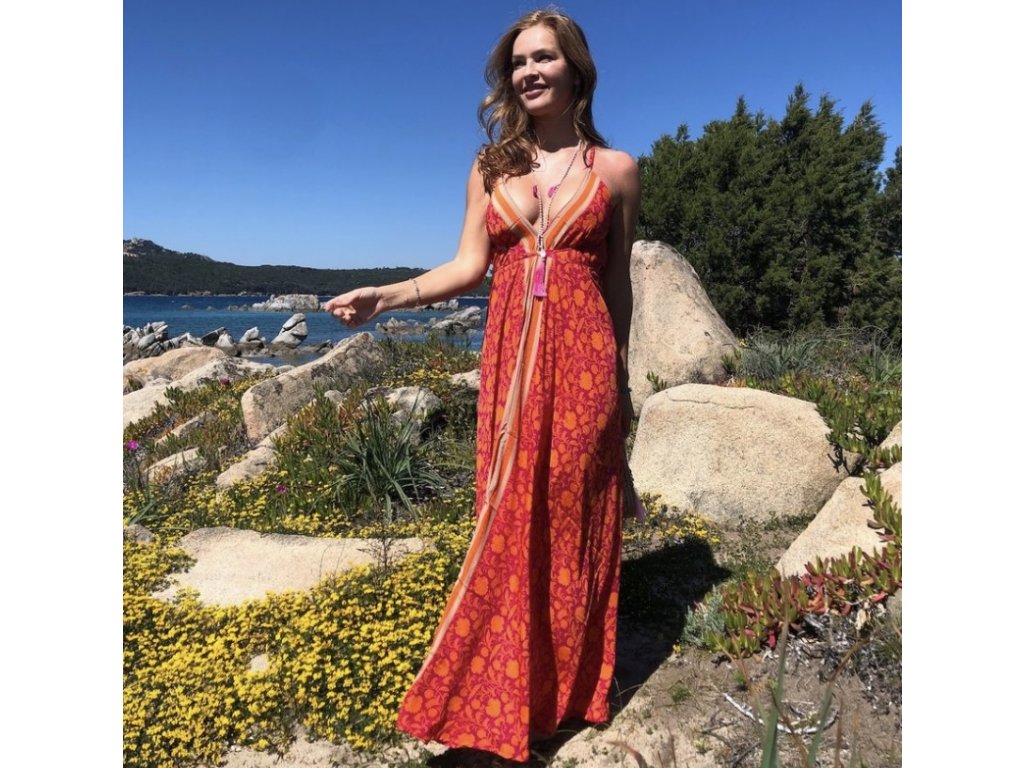 Letní hedvábné šaty Mykonos Magic Dress Long
