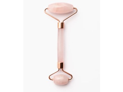 Masážní face roller natural růženín - růžové zlato