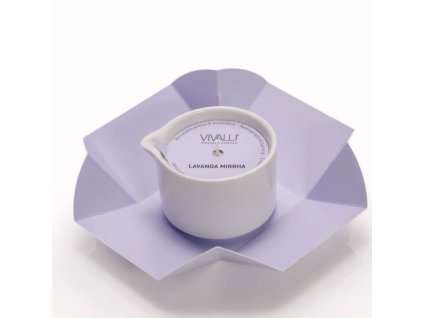 Vivalu - masážní svíčka levandule a myrha 100 ml + dárek sada vosků do aromalampy