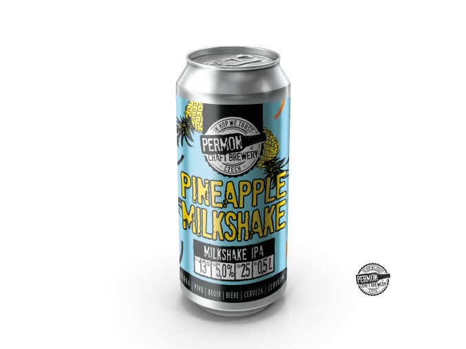 Etiketa 3D Vizualizace PINEAPPLE MILKSHAKE Plech Shadow