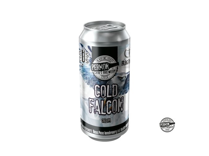 Permon Etiketa COLD FALCON 3D Visualization PLECH 01