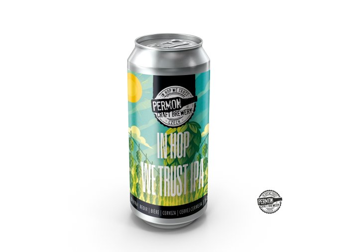 Permon IN HOPE WE TRUST IPA 3D Vizualizace Plech 05L Shadow