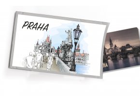 Pohled s dárkem Praha Karlův most kreslený