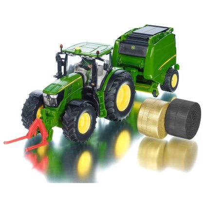 Farmer Traktor John Deere + balíkovačka 1:32