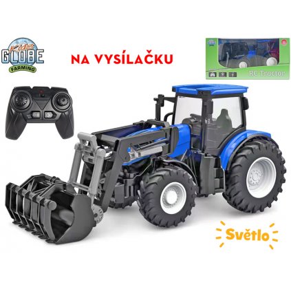 Farming R/C traktor modrý 27cm s nakladačem