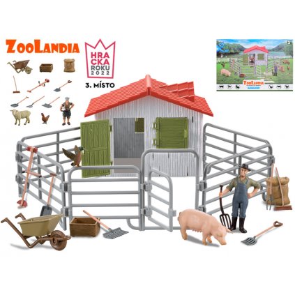 Zoolandia zvířátka farma s doplňky v krabičce