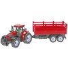Traktor s vlečkou, 38 cm, červený