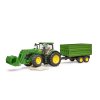 Traktor John Deere 7R 350 + vlek a čelní nakladač