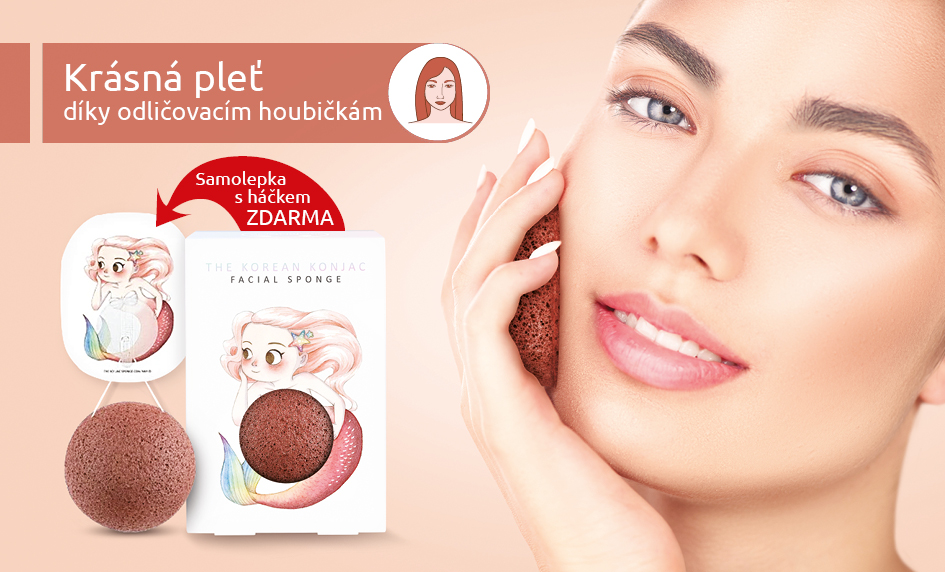 Konjaková houbička  - dokonalé odlíčení a šetrná péče o pleť po dlouhém dni