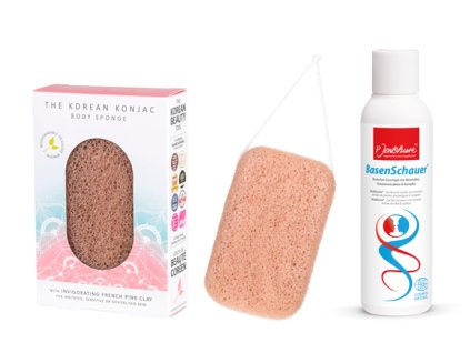 Tělová houba s růžovým jílem s BasenSchauer