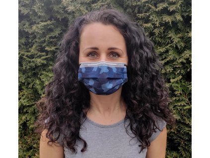 Balerina nanoroušky tmavěmodrý maskáč (5ks roušek)