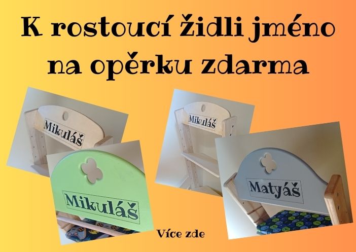 Jméno na opěrku rostoucí židle