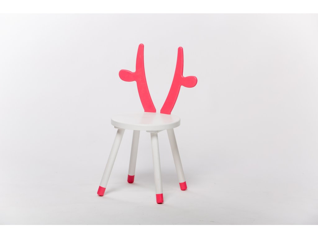 dětská židle KRÁVA - bílá/růžová
