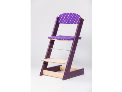 Opěrka k rostoucím židlím PRIME a OMEGA - fialová s puntíky