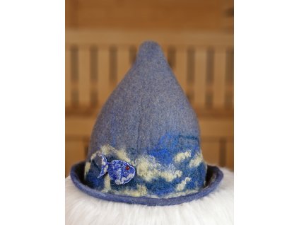 Čepice do sauny - Šedo modrá