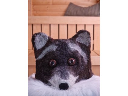 Designová čepice do sauny - tmavě hnědý vlk