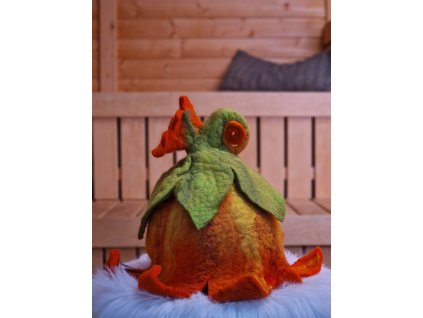 Designová čepice do sauny - oranžový květ