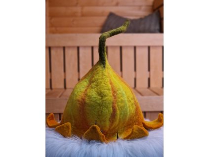 Designová čepice do sauny - žlutý květ