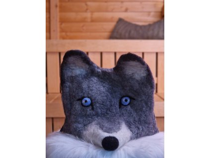 Designová čepice do sauny - šedivý vlk