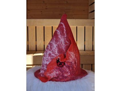 Saunový klobouk - Červená