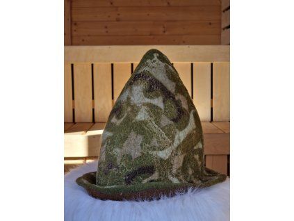 Saunový klobouk - Zelenohnědá