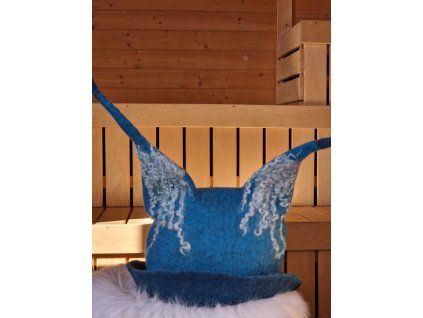 Saunový klobouk - Modrá