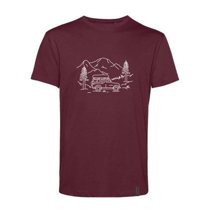panske triko swam select two s motivem camper burgundy