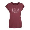 damske triko swam flow s motivem camper burgundy