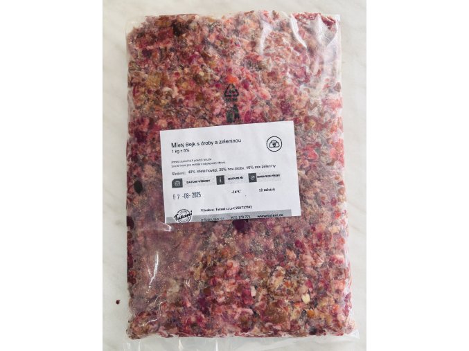 Barf Mletý Bejk s droby a zeleninou 1kg