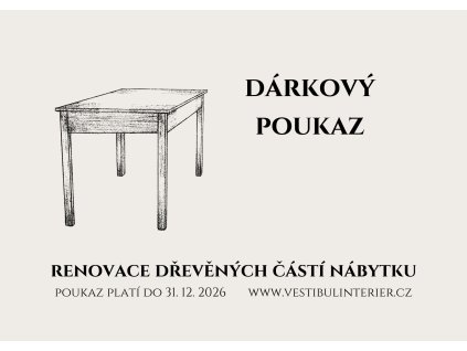 DÁRKOVÝ POUKAZ NA WORKSHOP RENOVACE NÁBYTKU