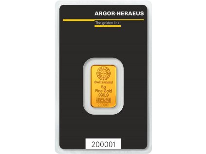 87 zlaty slitek argor heraeus 5 g